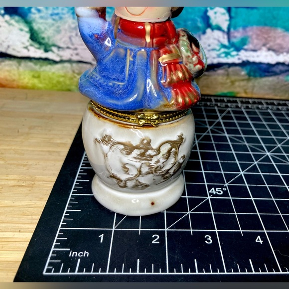 LARGE Vintage Snowman Limoges Style Hinged Trinket Box - Picture 6 of 11